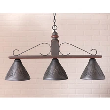 Wellington Hanging 3 Light Pendant Island Light. 5 Color Choices. Country Light