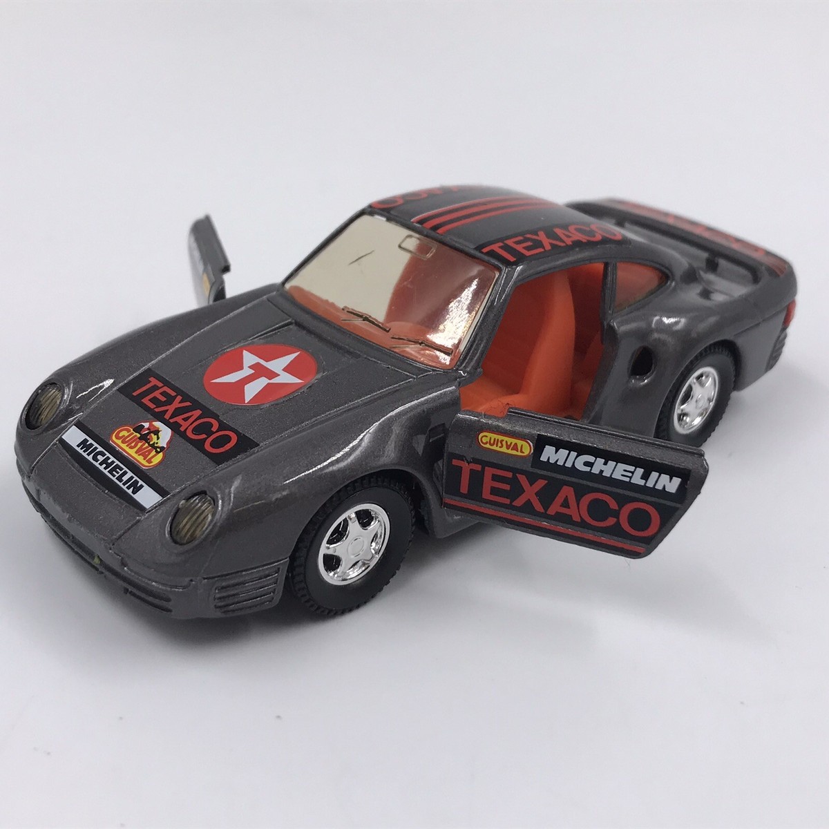 GUISVAL Gray Porsche 959 Texaco Race Car Diecast Toy 1/30 Scale