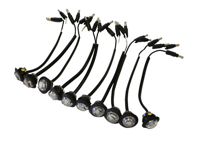 10 x 3/4 Maxxima Amber Clear LED Clearance Marker Light Trailer Jeep Motorcycle