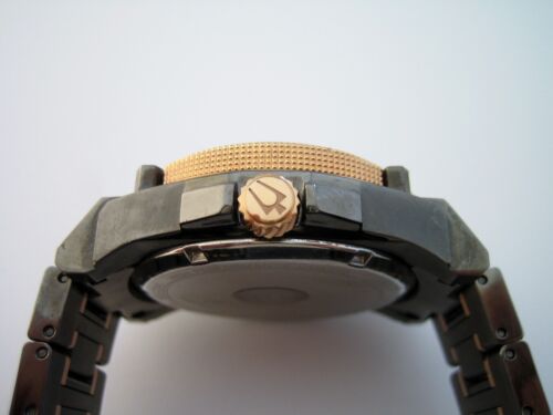 BULOVA WATCH PRECISIONIST ICON DIAMOND 98D149 MENS GOLD STAINLESS STEEL GENUINE - Picture 5 of 9