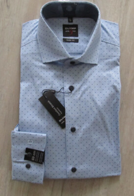 OLYMP LEVEL FIVE 5 BODY FIT  HEMD EXTRA LANGER ARM Gr. 38 hellblau *NEU* 59,95 