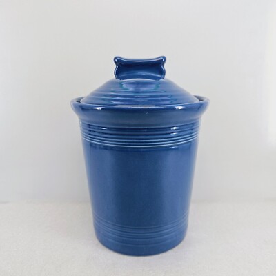 FIESTA MEDIUM pet dog bone CANISTER treats treat cookie CROCK lapis blue NEW