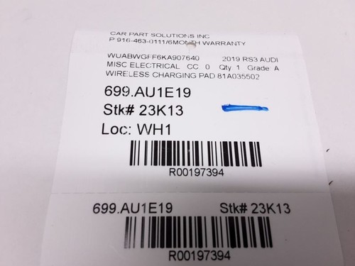 17-20 Audi RS3 Wireless Charging Pad 81A035502 - Picture 8 of 12
