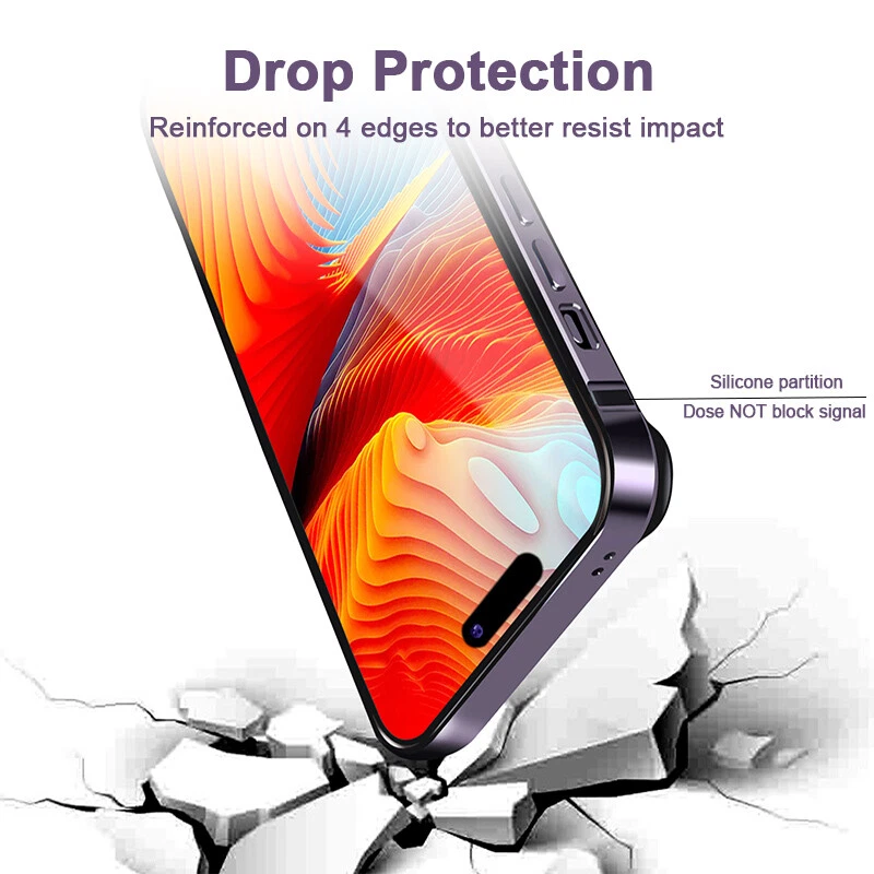 Marco de aluminio a prueba de golpes de metal para iPhone 15 14 13 12 11Pro Max 16E Foto 2 de 4