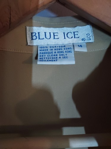 Blusa BLUE ICE vintage 100% seta manica lunga dettaglio a strati tg 14 anni '40 glamour - Foto 4 di 6