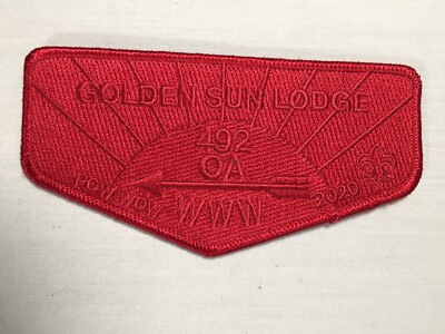 Golden Sun OA Lodge 492 2020 red powwow Flap BSA Patch