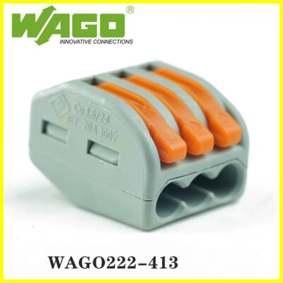 10pc Wago 222-413 Terminal LEVER-NUTS 3 Conductor Compact Connectors