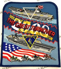 US NAVY USS KITTY HAWK & USS GEORGE WASHINGTON CVW-5 TURNOVER CRUISE PATCH N4