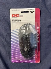 12' Modular Telephone Handset Coil Cord GC Electronics 30-9519 New Color Black