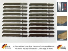 20 x Stichs&auml;geblatt T-Schaft Spezialblatt f&uuml;r Laminat Parkett Holz d&uuml;nne H&ouml;lzer