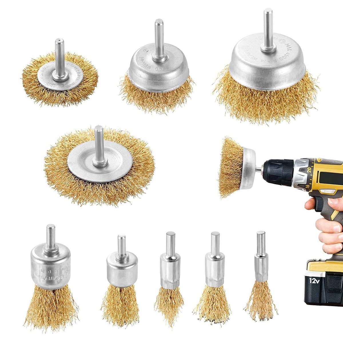 7-Piece Wire Wheel Set For 4-1/2 Angle Grinder - Rust & Paint