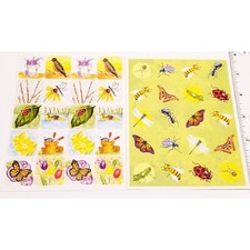 Sticker Sheets Colorful Insect Butterfly Ants Bees Birds Plants 30 Stickers 2002