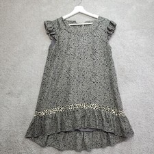Anthropologie Pol Mini Dress Women's Small Gray Blue Polka Dot Geometric Animal