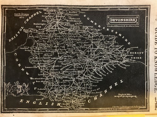 RARE Antique Map , W Pinnock , 1832 , Devon Devonshire England - Picture 2 of 3