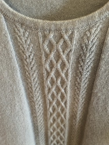 Tesori 100% Cashmere Cable Design Front Sleeveless Women’s Sz M Blue/Gray - Picture 3 of 10