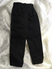 Barbie KEN edle STOFFHOSE BUNDFALTENHOSE schwarz seitliche Galonstreifen