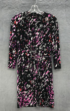 New York Stretch Dress Size Medium Black Rouched Front Business Career