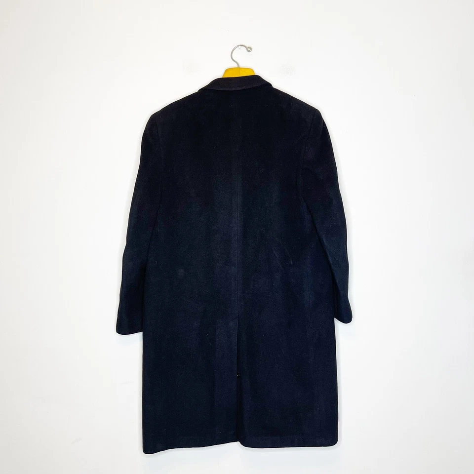 Vintage 60s Neiman Marcus Black Cashmere Overcoat Size 42 Men's Luxurious Style - Image 4 of 4