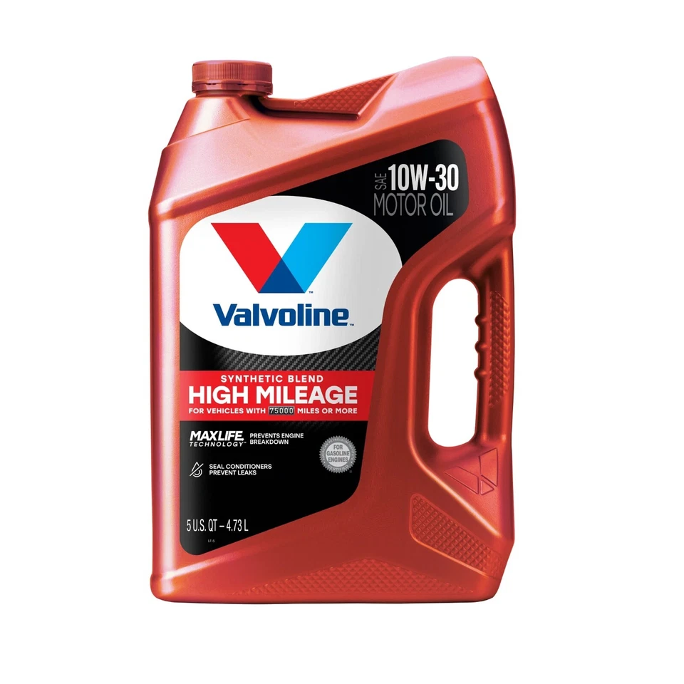 (Paquete de 3) Aceite de motor Valvoline alto kilometraje MaxLife 10W-30 mezcla sintética 5 cuartos de galón Foto 3 de 4