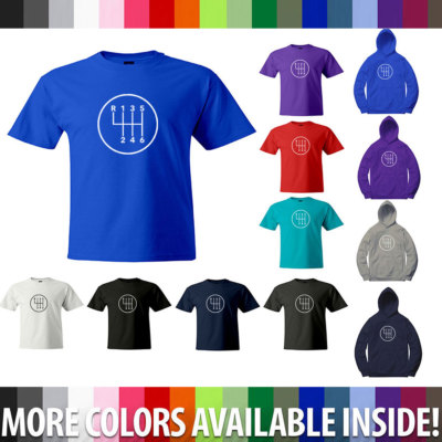 Manual Transmission Shift 6 Speed Stick T-Shirt Sweater Gearshift Manual Gearbox