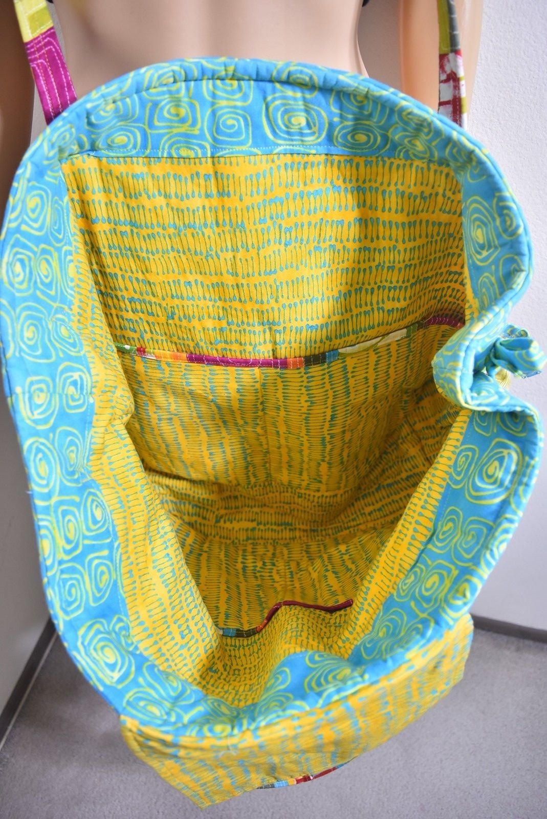 Patchwork Boho Bag Colorful Oversize Quilted Cros… - image 4