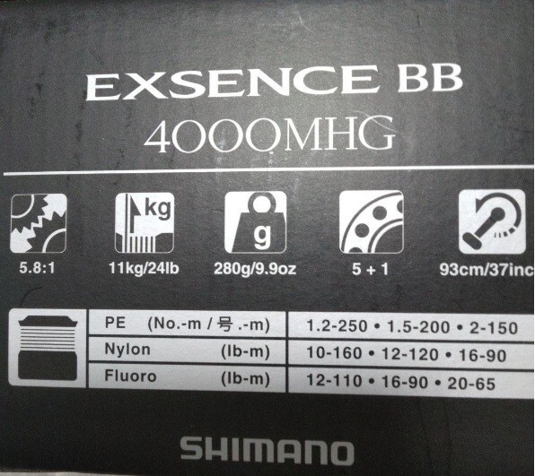 Spinning Reel 24 EXSENCE BB 4000MHG Gear Ratio 5.8:1 Fishing Reel IN BOX