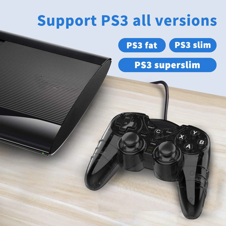 Controlador de juego con cable de doble vibración DOYO con modo TURBO para PS3 PC TV Box Foto 2 de 4