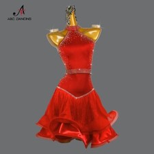 Latin Skirt Ball Dance Competition Dress Stage Costume Dancewear Outfits Evening
