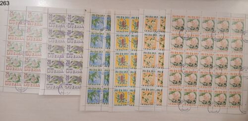OD 25 SETS LIBERIA - USED - NATURE - FLOWERS - FULL FOLDED SHEETS