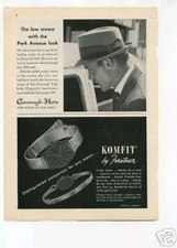 Komfit Forstner Wristwatch Cavanagh Hats Original Ad