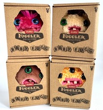4 New Fuggler Baby Fugg Mini Plush Series 4 Sir Belch, Screech, Hedge Grog Brown