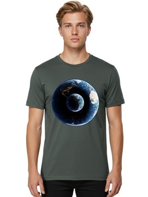 Earth-1 Mens Graphic Tee, 100% Cotton, Casual Summer Wear