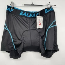 BALEAF Black Baselayer 3D Padded Shorts Mens 3XL Stretch Cycling Biking NWT