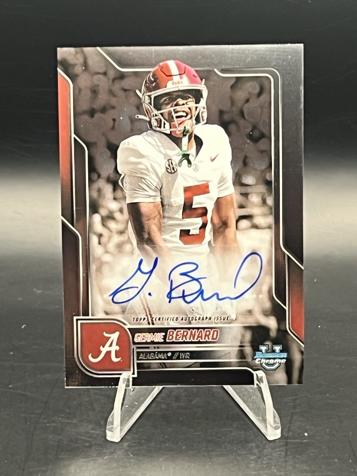 Germie Bernard 2025 Bowman Chrome U Prospect Auto #BCA-GB Crimson Tide