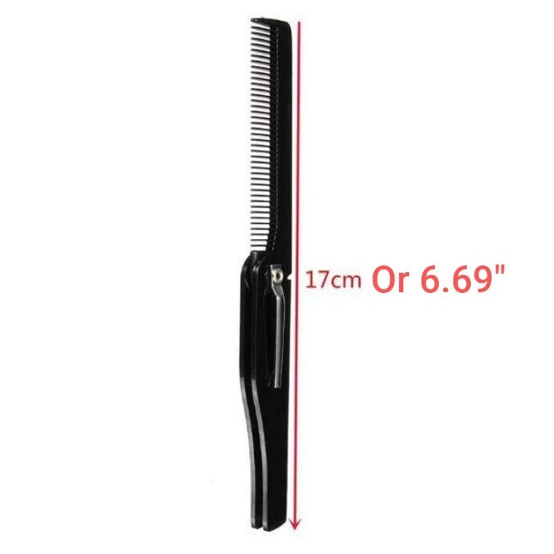 Portable Foldable Pocket Clip Hair Mustache Folding Beard Comb New Men's Women's - Image 3 of 4