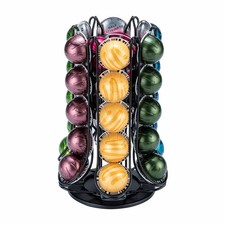 FlagShip for Nespresso Pod Holder Coffee Carousel Vertuo Black