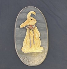 Hand Painted Wooden Bunny Welcome Wall Decor/spring Decor/easter Plaque