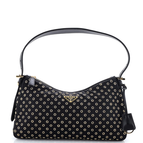 Prada Aimee Shoulder Bag Re-Nylon with Grommets Medium