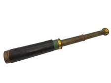 Antique French Brass Spyglass Telescope Nautical 2 Draw 13   Depose AS IS