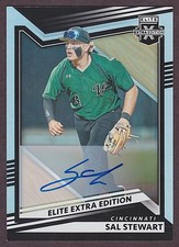 2022 Panini Elite Extra #32 Sal Stewart RC Base Foil On Card Auto Reds Rookie