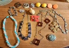 Vintage Jewelry Lot - Crown Trifari Starburst Necklace- Charel Lucite - Earrings