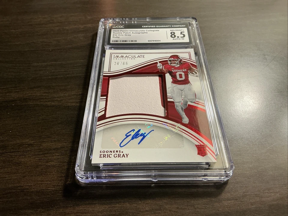 2023 Immaculate Collegiate #32 Eric Gray RPA Rookie Patch Auto 26/99 CGC 8.5 - Image 2 of 4