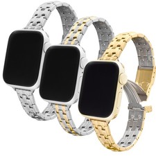 Slim Womens Metal Bracelet Strap for Apple Watch Band 42 41 40 38 46 49 45 44 41