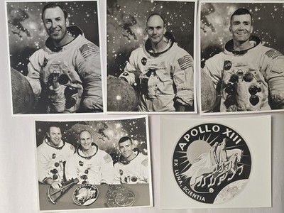 NASA Apollo 13 Astronaut Press Photos Lovell Haise Mattingly Set