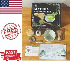 Matcha Tea Set- Complete Starter Kit Whisk, Scoop, Holder, Bowl Clump-Free Tea