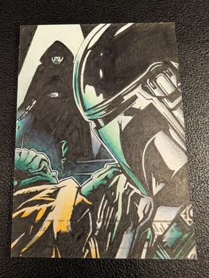 2024 Topps Star Wars Masterwork Mandalorian Grogu Sketch Card by DYJ Da YinJi