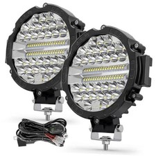 2PCS 201W Led Pod Lights, 7 Inch Round LED Light, 21000lm Off Road Lights
