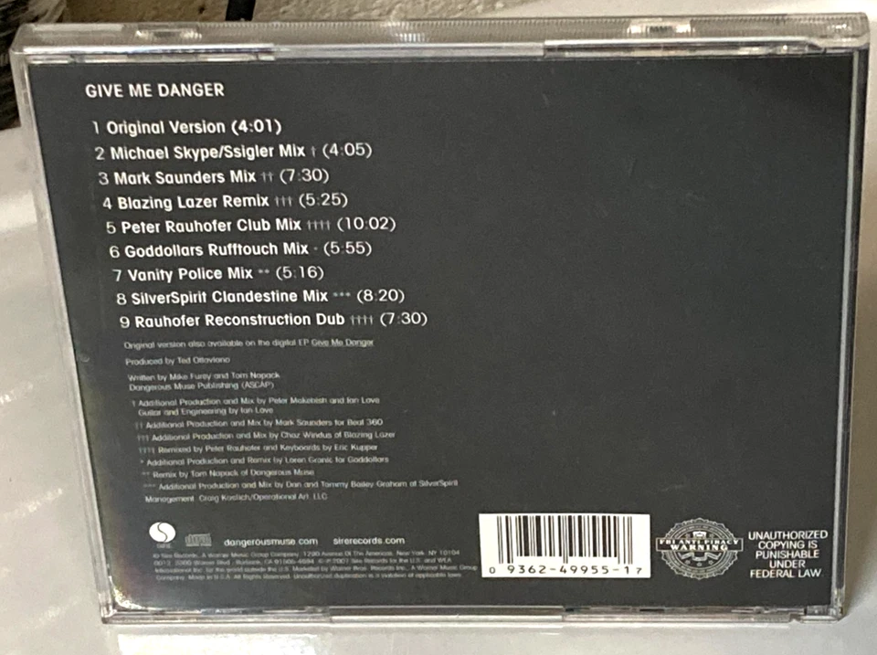 ОПАСНАЯ МУЗА «Дайте мне опасность» промо макси CD ремиксы NM/новый Rauhofer Бесплатная доставка - Изображение 4 из 4