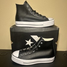 Converse Chuck Taylor All Star Lift High Top Hi Black White Sz 10M/12W Platform