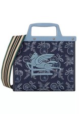 ETRO - Mini Love Trotter Blue Jacquard Tote C...